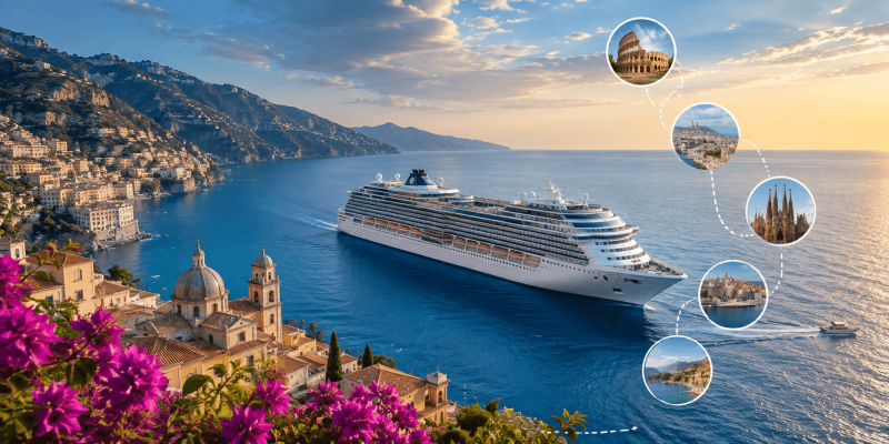What are the popular Western Mediterranean cruise itineraries